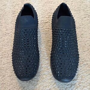 Kenneth Cole Reaction Black Studded Slip-On Loafers